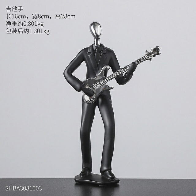 オブジェ 【ギタリストシルバー】アスリートスタチューホームデコレーションアブストラクト彫刻リビングルームデコレーションオフィスデスクアクセサリーレジンフィギュリンデコラティブギフト 【Guitarist-silver】Athlete Statue Home Decoration Abstract Sculpture Livin｜Vivito通販 -輸入雑貨と生活用品-