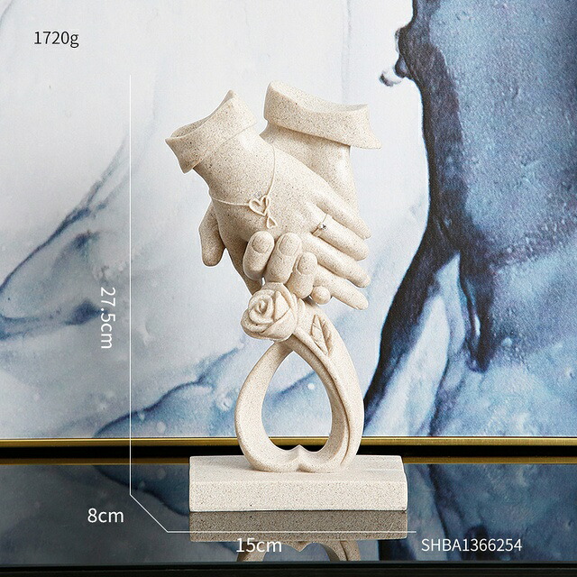 オブジェ 【ハンドモデルC】ラブスタチューカップルハンドモデル樹脂彫刻抽象北欧の家の装飾アートデスクアクセサリー寝室の装飾新年の贈り物 【Hand model C】Love Statue Couple Hand Model Resin Sculpture Abstract Nordic Home Decor Art Desk Accessories Bedroom Deco