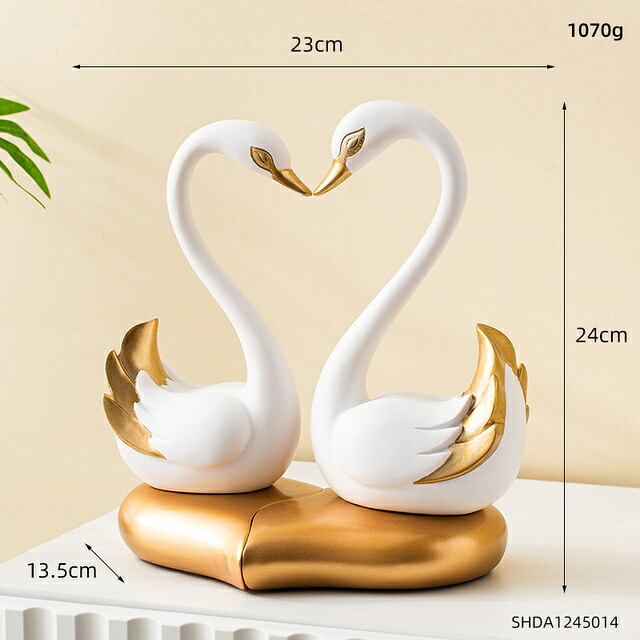 オブジェ 【24cm-ホワイト】白鳥抽象彫刻家の装飾オフィスデスクアクセサリーモダンアニマルモデルワンピースレジンスタチューウェディングデコレーションギフト 【24cm-White】Swan Abstract Sculpture Home Decor Office Desk Accessories Modern Animal Model One Piece R｜Vivito通販 -輸入雑貨と生活用品-