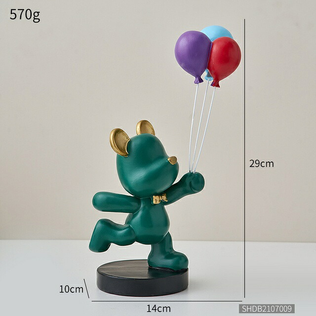 オブジェ 【グリーンハイト29cm】レジンバルーンベアフィギュアモダン漫画アニマルミニチュアホームアクセサリーオフィスデスクリビングルームデコレーションクリスマスプレゼント 【Green-height 29cm】Resin Balloon Bear Figurines Modern Cartoon Animal Miniatures Home｜Vivito通販 -輸入雑貨と生活用品- 10,745円