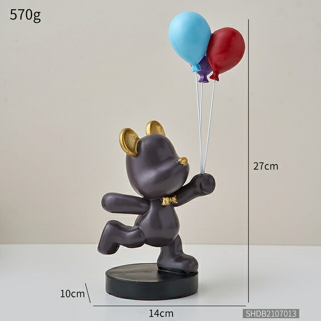 オブジェ 【紫の高さ27cm】レジンバルーンベアフィギュアモダン漫画アニマルミニチュアホームアクセサリーオフィスデスクリビングルームデコレーションクリスマスプレゼント 【purple-height 27cm】Resin Balloon Bear Figurines Modern Cartoon Animal Miniatures Home Acce｜Vivito通販 -輸入雑貨と生活用品-