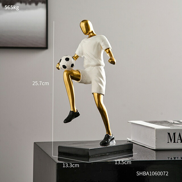 オブジェ 【ホワイトB】サッカー選手フィギュアレジンスタチューホームデコレーションアクセサリーリビングルームデコレーションスポーツフィギュアクリスマスデコレーションギフト 【White-B】Football Player Figure Resin Statue Home Decoration Accessories Living Room｜Vivito通販 -輸入雑貨と生活用品-