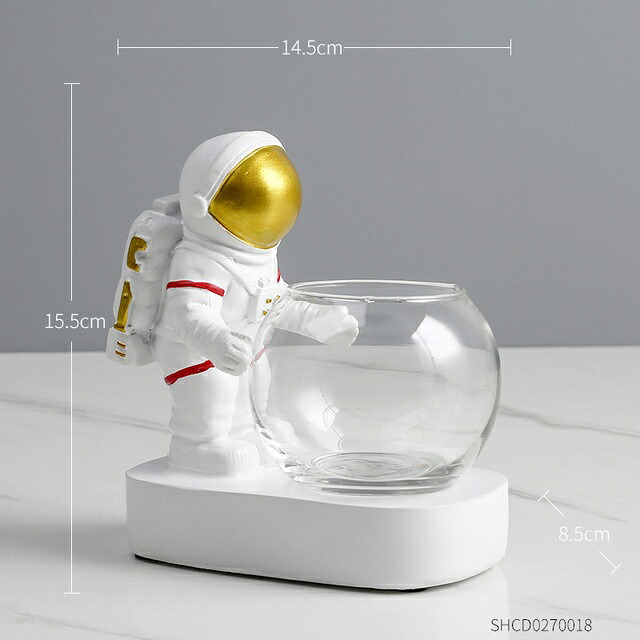 オブジェ 【宇宙飛行士-ゴールド】宇宙飛行士ハイドロポニック花瓶ガラスクリエイティブレジンスタチューモダンな家の装飾花瓶ライトクリスマスの装飾寝室の装飾 【Astronaut-gold】Astronaut Hydroponic Vase Glass Creative Resin Statue Modern Home Decoration Vases wit｜Vivito通販 -輸入雑貨と生活用品-