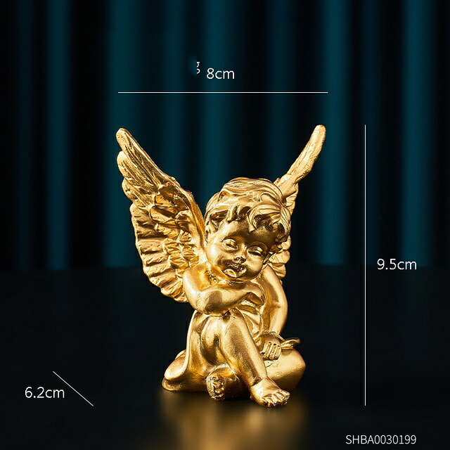 オブジェ 【天使の祈りの金3】天使像樹脂置物家の装飾リビングルームの装飾デスクトップアクセサリーアウトドアアート美学モデル装飾品ギフト 【Angel-praying Gold 3】Angel Statue Resin Figurines Home Decor Living Room Decoration Desktop Accessories Outdoor Art Aes