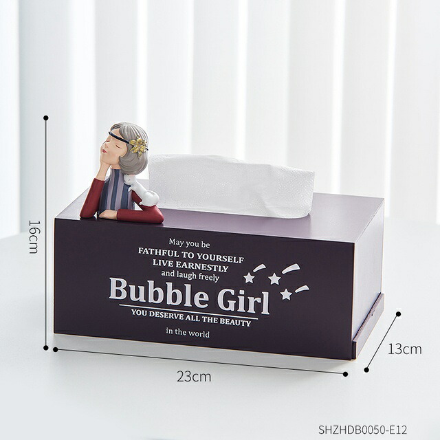 オブジェ 【グリーンガールB】ティッシュボックスナプキンホルダーウッドホームデコレーションオフィス収納ボックスガールモデルナプキンボックスリビングルームデコレーションベッドルームアクセサリー 【Green Girl B】Tissue Boxes Napkin Holder Wood Home Decor Office|Vivito通販 -輸入雑貨と生活用品-