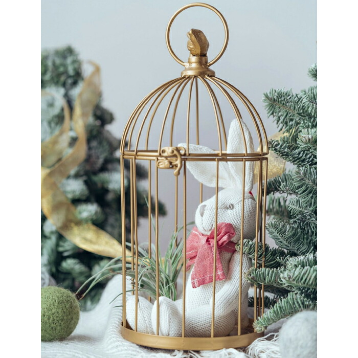 鳥かご おしゃれ 鳥籠 とりかご インテリア アンティーク風 バードケージ 雑貨 置物 鳥かご型装飾台 ゴールド 14cm 14cm 33cm 送料無料 輸入品 装飾品 飾り 花台 玄関 日本最級