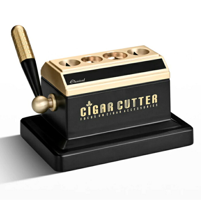シガーカッター 葉巻用 カッター 葉巻カッター 卓上 デスク テーブル レバー式 置き型 黒 金 Gold：ブラック/ゴールド [送料無料 輸入品] タバコ 切る カット おしゃれ 50,344円