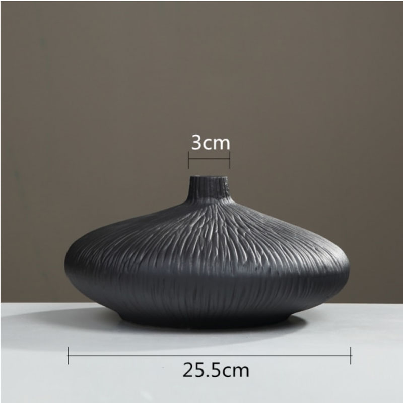 花瓶 おしゃれ かびんフラワーベース 和モダン 大きい花瓶円形ロータイプL/直径25.5cm [送料無料 輸入品]｜Vivito通販 -輸入雑貨と生活用品-