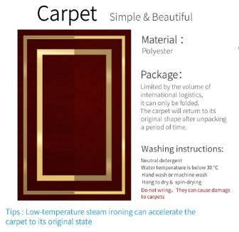 リビング 洗える 洋間 客間 ゲストルーム シンプル 寝室 洋風 柄 ゴールド マット カーペット マット 畳 線 ライン お洒落 オシャレ 無地 ラグマット おしゃれ 北欧風 ラグ 滑り止め付き 洗える 1枚 ボルドー サイズ 100x160cm 送料無料 輸入品 アクセントラグ