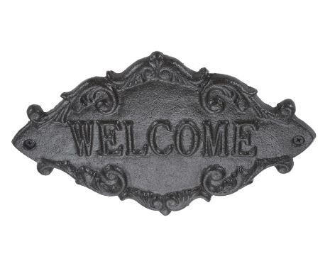 部屋の入り口 ウェルカムプレート ウェルカム 飾りつけ 部屋の入り口一皿 welcome オブジェ 大きさ：26cm×17糎 [貨物輸送無料 並行輸入品] 鋳鉄 アイアン 庭園 門 部屋の入り口 部屋の入り口 合切袋 部屋の入り口 かざり付ける