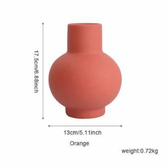 御花軍事基地 瀬戸もの 北欧風 花立て 一輪挿し 今めかしい オレンジ色/orange 大きさ：高さ約17.5糎 [ 貨物輸送無料 インポート品 ] 美術 今めかしい 部屋の入り口 卓上 飾りつけ かざり付ける