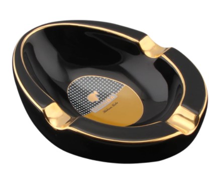 葉巻きタバコ 灰皿 オシャレ アッシュトレイ 葉巻きタバコ用 瀬戸もの Cohiba コイーバ 陶芸葉巻きタバコ灰皿 3本相応う/黒いこと [貨物輸送無料 インポート品] は血縁グループ ハマキ 葉巻きタバコ装置