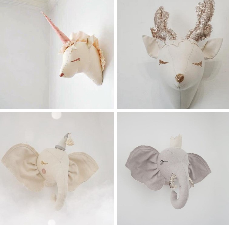 ぬいぐるみ 動物 アニマル ユニコーン 鹿 シカ 人形 ドール お人形 壁掛け フック 飾り物 飾り 壁付け 飾り付け 壁面 装飾 白 ホワイト モノクロ リネン 麻 送料無料 輸入品 かわいい 可愛い 出産祝い プレゼント ギフト アート オブジェ 贈り物