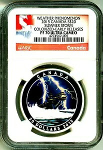 2015 カナダ S$20 気象現象 夏の嵐 ER NGC PF70 UC ボックス COA OGP画像