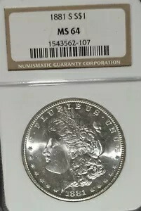1881-S モルガン ドル グレーディング MS64 by NGC ゴージャスな光沢のある素敵なコイン