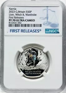 2023 イギリス ナルニア国物語 魔女とワードローブシルバー コイン NGC PF70画像