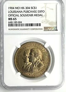 1904 年ルイジアナ州購入エキスポ セントルイス ギルト米国造幣局 HK-304 - MS65 NGC｜WORLD RESOURCE【KING店】 75,020円