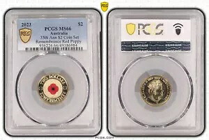 オーストラリア 2023 レッド ポピー $2 コイン PCGS MS66 #6984｜WORLD RESOURCE【KING店】