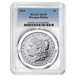 2024 $1 モーガン シルバー ダラー PCGS MS70 ブルー ラベル|WORLD RESOURCE【KING店】