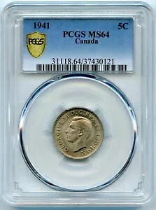 カナダ ジョージ 6 世 5 セント。 1941 KM-33 PCGS MS64 N&deg; 2｜WORLD RESOURCE【KING店】