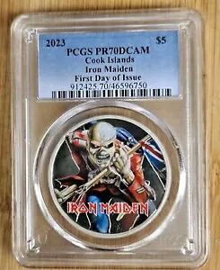 2023 クック諸島 1 オンス シルバー アイアン メイデン トルーパー プルーフ コイン PCGS PR70DCAM FDOI|WORLD RESOURCE【KING店】