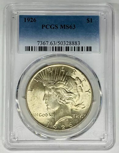 1926 ピース シルバー ダラー コイン PCGS MS 63 (40)｜WORLD RESOURCE【KING店】 89,540円