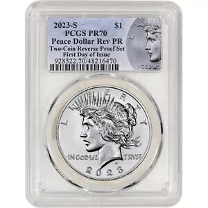 2023 S US Peace Silver Dollar リバース プルーフ $1 PCGS Rev PR70 初日発行 アン|WORLD RESOURCE【KING店】