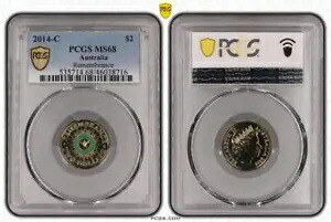 オーストラリア 2014 緑の鳩追悼 $2 コイン C ミントマーク PCGS MS68 #8716｜WORLD RESOURCE【KING店】