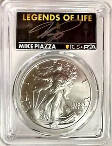 2021 $1 アメリカン シルバー イーグル 2 PCGS PSA MS70 レジェンド オブ ライフ マイク ピアッツァ