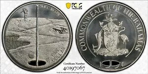 バハマ 1$ UNC コイン 1994 年 KM#154 ゴルフ ホール イン ワン PCGS グレーディング MS69