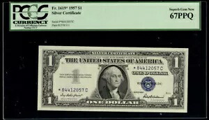 マラック $1.00 1957 Fr 1619 PCGS 67 PPQ スターノート。 Exc..MORE.. pm0007|WORLD RESOURCE【KING店】