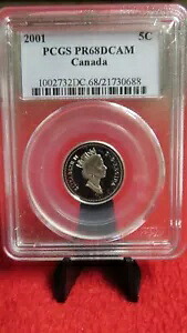 2001 カナダ ビーバー .925 シルバー 5 セント PCGS PF68 最高級スポットレス *｜WORLD RESOURCE【KING店】