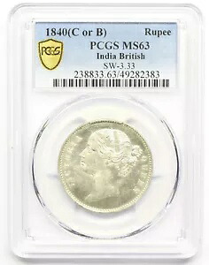 1840 C or B EAST INDIA COMPANY ルピー コイン PCGS MS63｜WORLD RESOURCE【KING店】