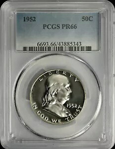 1952 フランクリン ハーフ リカット ヘア VP-001 PCGS PF66 - 超希少品種！