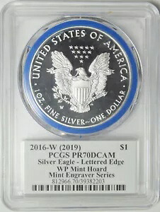 2016-W (2019) レタード エッジ シルバー イーグル PCGS PR-70 DCAM ウエスト ポイント ミント #82203｜WORLD RESOURCE【KING店】