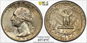 1950-D/S ワシントン クォーター PCGS AU-53