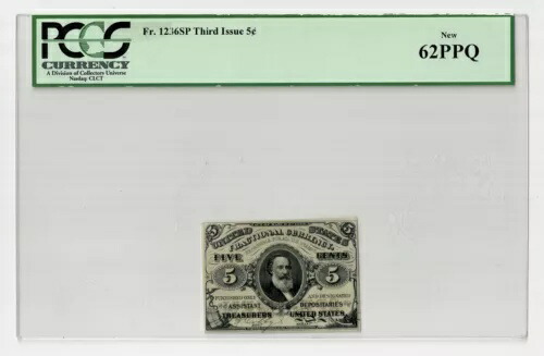 Fr#1236SP 5? 第 3 回分数通貨、見本バック、PCGS 62PPQ