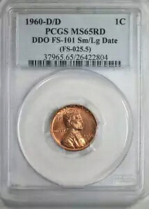 1960-D/D ダブルダイ表側リンカーン セント 1C PCGS MS65RD FS-101 DDO SM/LG 日付|WORLD RESOURCE【KING店】
