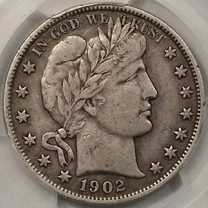 1902 バーバー ハーフダラー PCGS VF-30