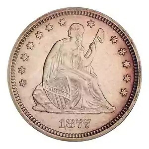 1877-P シーテッド リバティ クォーター PCGS 正規品 - AU 詳細 100,430円