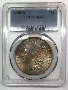 1890年 O モーガン シルバー ダラー PCGS MS-63 レインボー トーニング|WORLD RESOURCE【KING店】