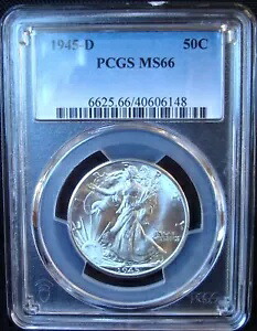 1945-D ウォーキング リバティ シルバー ハーフダラー - PCGS MS 66｜WORLD RESOURCE【KING店】