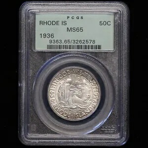 BEM BU 1936 ロードアイランド記念ハーフダラー PCGS MS65 オールド グリーン ホルダー画像