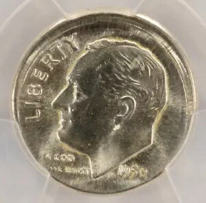 1950-D 10c ルーズベルト ダイム ブロードストラック PCGS MS62｜WORLD RESOURCE【KING店】
