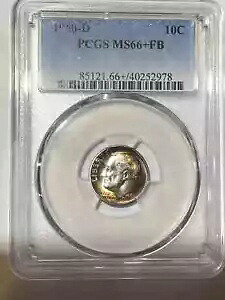1960 D ダイム ルーズベルト PCGS MS-66+ FB レインボー トーニング｜WORLD RESOURCE【KING店】