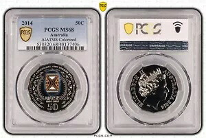 オーストラリア 2014 AIATSIS 50c カラー コイン PCGS MS68 #7406｜WORLD RESOURCE【KING店】