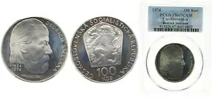 チェコスロバキア 1974 100 コルン シルバー (.700) PCGS 67