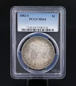1882-S モーガン $1 ドル シルバー ダラー コイン PCGS MS64 BU リム トーン CN468｜WORLD RESOURCE【KING店】