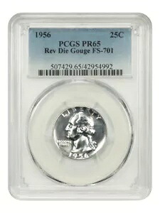 1956 25C PCGS PR65 (レブ ダイ ガウジ、FS-701)｜WORLD RESOURCE【KING店】
