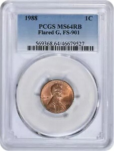 1988 リンカーン セント フレア G FS-901 MS64RB PCGS